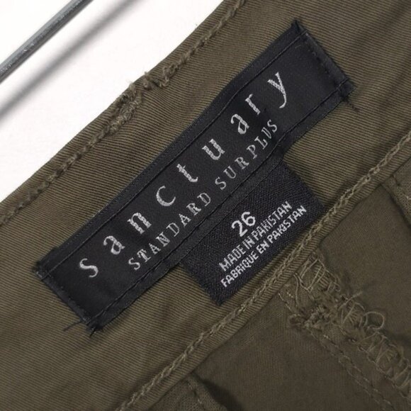 Sanctuary Size 26 Rebel Standard Rise Pants Hiker Green Women's Utility Military - Picture 2 of 16